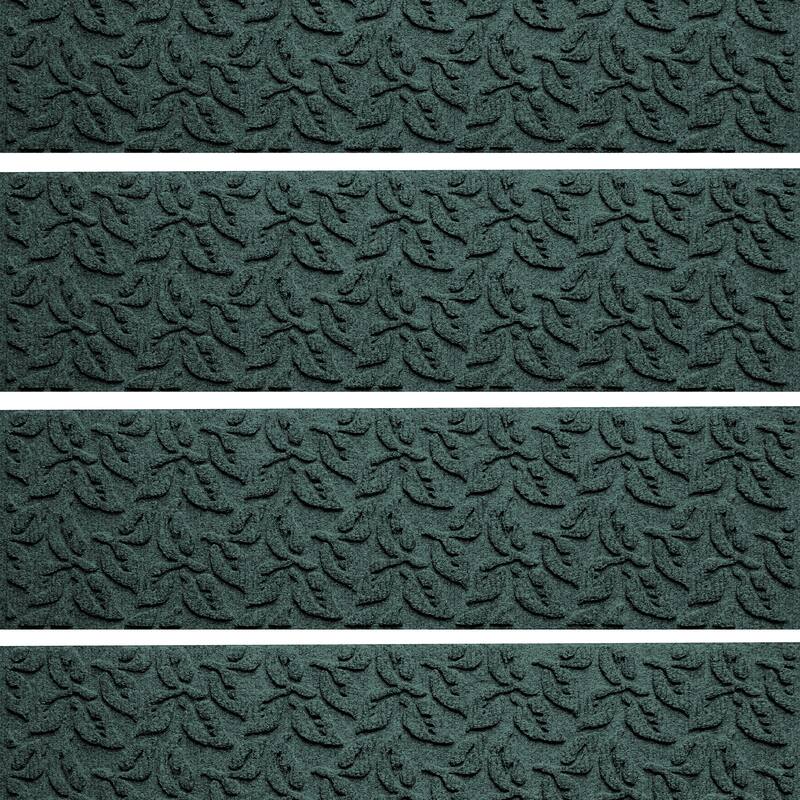 WaterHog Dogwood Leaf 8.5"x30" Indoor/Outdoor Stair Treads Set/4 8